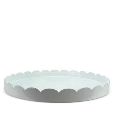 Addison Ross 20 Scalloped Lacquer Tray In White
