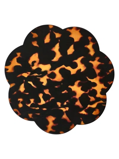 Addison Ross 4-piece Faux Tortoise Placemats Set In Black