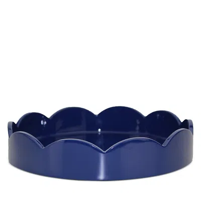 Addison Ross 8.5 Scallop Lacquer Tray In Blue