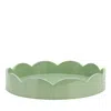 Addison Ross 8.5 Scallop Lacquer Tray In Sage