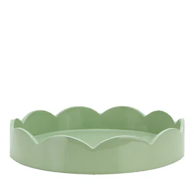 Addison Ross 8.5 Scallop Lacquer Tray In Sage