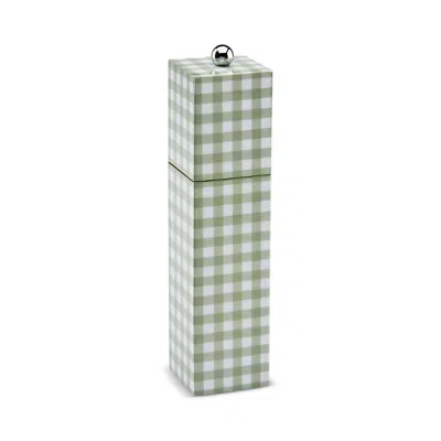 Addison Ross 9.6 Gingham Salt & Pepper Grinder In Green