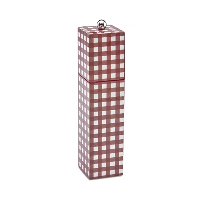 Addison Ross 9.6 Gingham Salt & Pepper Grinder In Red