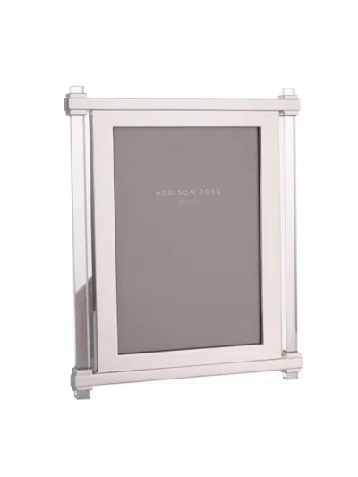 Addison Ross Acrylic & Silver Pillar Photo Frame In Clear