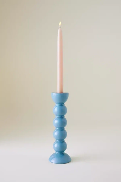 Addison Ross Bobbin Candle Holder In Blue