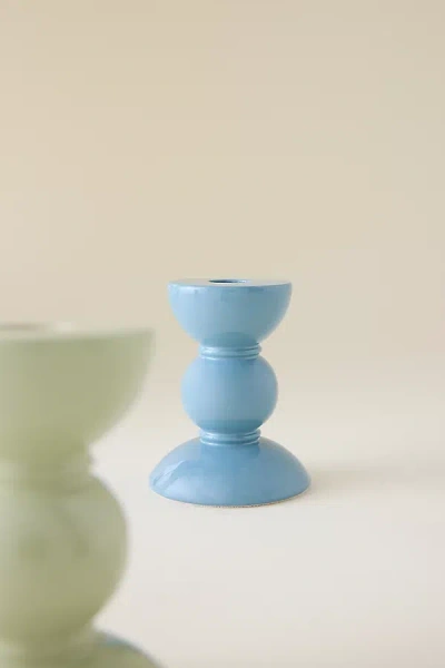 Addison Ross Bobbin Candle Holder In Blue