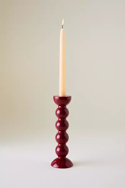 Addison Ross Bobbin Candle Holder In Burgundy
