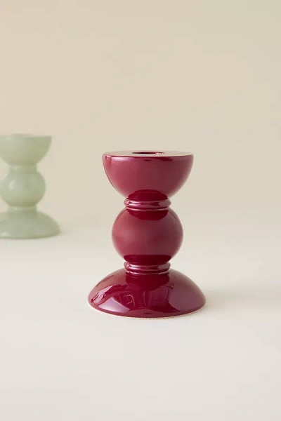 Addison Ross Bobbin Candle Holder In Red