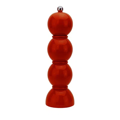 Addison Ross Bobbin Lacquered Salt Or Pepper Mill Grinder In Red