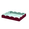 Addison Ross Two-tone Scallop Tray Cherry & Eau De Nil 28 X 20cm Lacquer