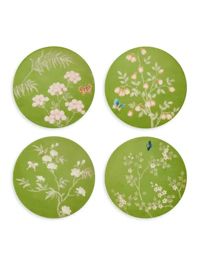 Addison Ross Chinoiserie 4-piece Coaster Set In Green