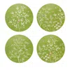 Addison Ross Chinoiserie Lacquer Round 15 Placemats, Set Of 4 In Green
