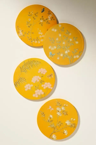 ADDISON ROSS CHINOISERIE LACQUERED COASTERS, SET OF 4