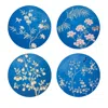 Addison Ross Chinoiserie Lacquered Coasters, Set Of 4 In Blue