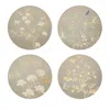 Addison Ross Chinoiserie Lacquered Coasters, Set Of 4 In Grey