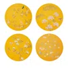 Addison Ross Chinoiserie Lacquered Coasters, Set Of 4 In Yellow