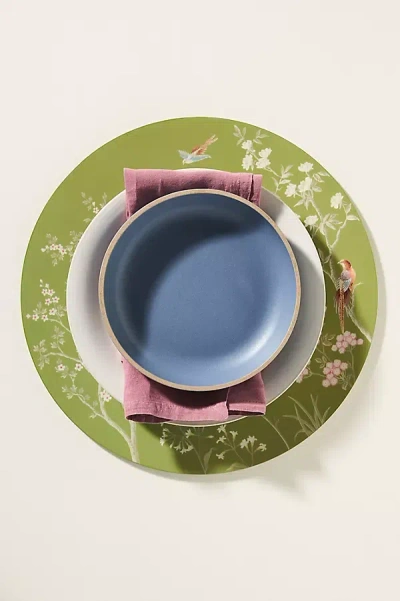 Addison Ross Chinoiserie Lacquered Placemats, Set Of 4 In Blue