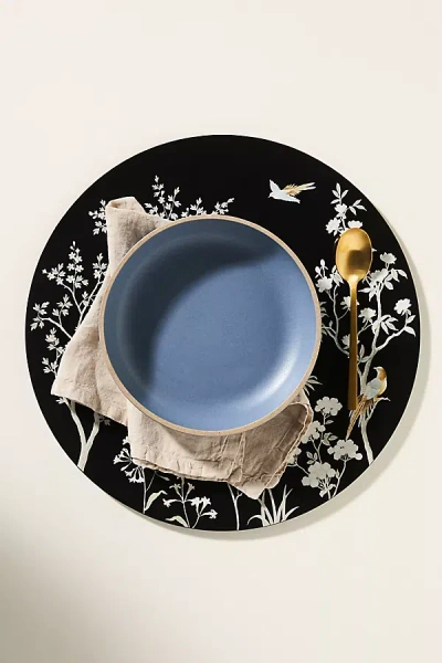 Addison Ross Chinoiserie Lacquered Placemats, Set Of 4 In Black