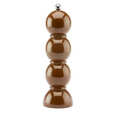 Addison Ross Chocolate Bobbin Lacquer Salt Or Pepper Mill In Brown