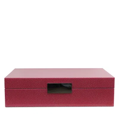 Addison Ross Faux Shagreen Lacquer Box - Large In Red