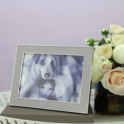 Addison Ross Faux Shagreen Picture Frame In Gray