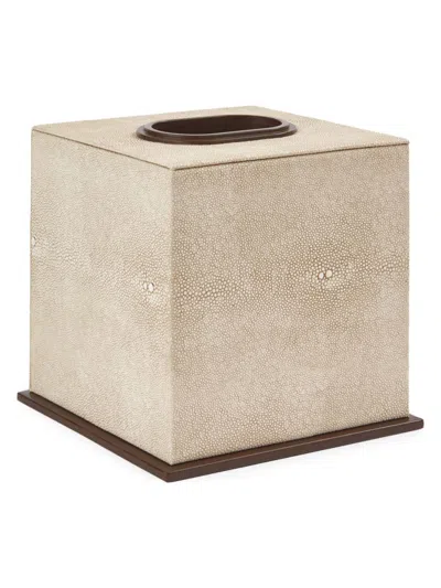 Addison Ross Faux Shagreen Tissue Box In Neutral