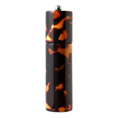 Addison Ross Faux Tortoiseshell Round Column Salt Or Pepper Mill In Black