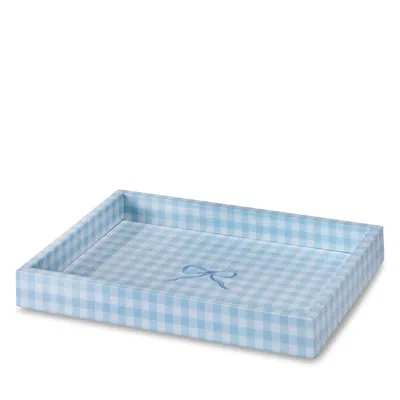 Addison Ross Gingham Tray, 11 X 8 In Blue