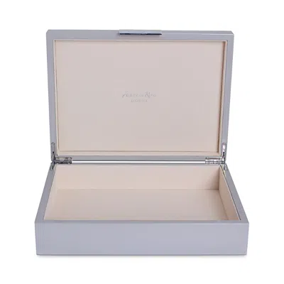 Addison Ross High Gloss Lacquer Box With Silver - Large In Gray