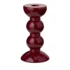 Addison Ross Lacquered Bobbin-shaped Candlestick, Medium In Red