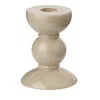 Addison Ross Lacquered Bobbin-shaped Candlestick, Small In Cappuccino