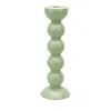 Addison Ross Lacquered Bobbin-shaped Candlestick, Tall In Green