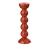 Addison Ross Lacquered Bobbin-shaped Candlestick, Tall In Orange