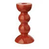 Addison Ross Lacquered Bobbin-shaped Candlestick, Medium In Red