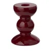 Addison Ross Lacquered Bobbin-shaped Candlestick, Small In Brown