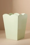 Addison Ross Lacquered Scallop Waste Bin In Green