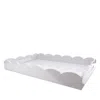 Addison Ross Large Lacquer Scalloped Ottoman Tray In White