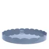 Addison Ross Large Lacquer Scalloped Tray, 16 Round In Gray