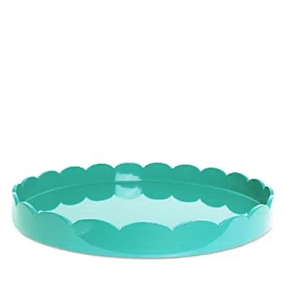 Addison Ross Large Lacquer Scalloped Tray, 16 Round In Green