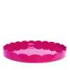 Addison Ross Large Lacquer Scalloped Tray, 16 Round In Watermelon