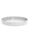 Addison Ross Large Lacquer Scalloped Tray, 16 Round In White