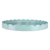 Addison Ross Large Lacquer Scalloped Tray, 20 Round In Green