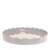 Addison Ross Large Lacquer Scalloped Tray, 20 Round In Cappuccino