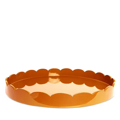 Addison Ross Large Lacquer Scalloped Tray, 20 Round In Orange