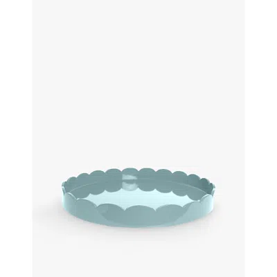 Addison Ross London Blue Scallop Lacquered Tray 40cm