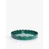 Addison Ross London Green Scallop Lacquered Tray 50cm In Green
