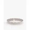Addison Ross London Grey Scallop Lacquered Tray 50cm In Grey