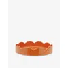 Addison Ross London Scallop Lacquered Tray 21.5cm In Orange