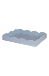 Addison Ross London Scalloped Wood Tray In Denim