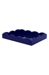 Addison Ross London Scalloped Wood Tray In Navy